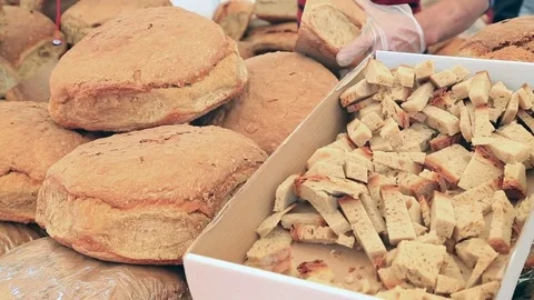 View of various sorts of  breads Stock Footage 70519854