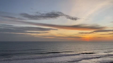 View of the vast ocean at sunset Stock Footage 296817994
