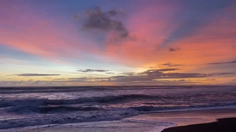 View of the vast ocean at sunset Stock Footage 296865272