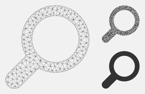 View Vector Mesh Network Model and Triangle Mosaic Icon Stock Illustration