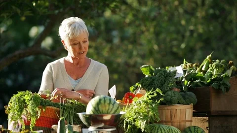 View of vegetable market. 스톡 동영상 88404983