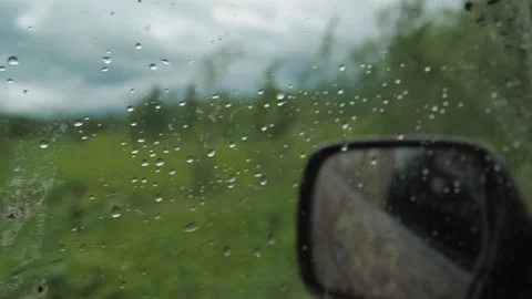 View from vehicle on the mirror Video stock 166617917