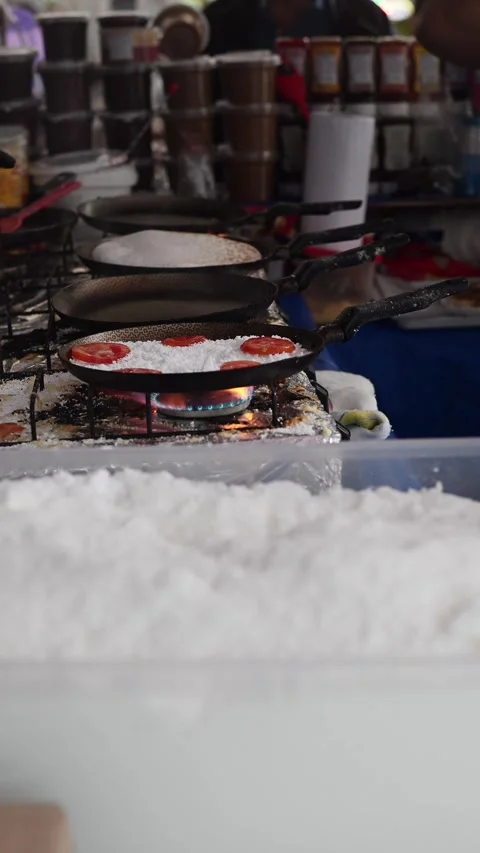 View of a vendor preparing tapioca in Rio de Janeiro, Brazil. Stock Footage 335766430