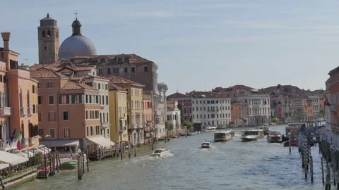 View of Venice from bridge, 4k Stock Footage 114214847