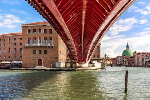 View of Venice from under the bridge. Stock Photos