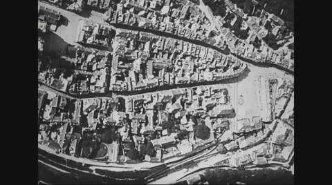 View of Verdun and two soldiers in airplane Stock Footage