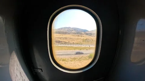 View from the vestibule of the Train through the window Stock-Footage 282370096