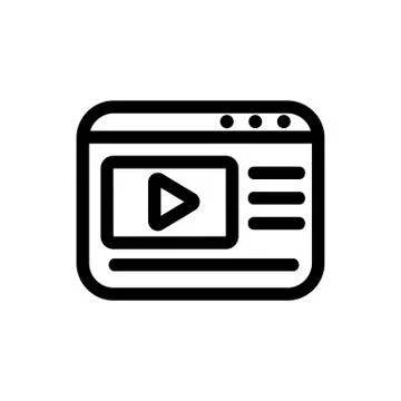 View the video icon vector. Isolated contour symbol illustration Stock Illustration