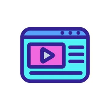 View the video icon vector. Isolated contour symbol illustration Stock Illustration