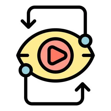 View video monetize icon vector flat Illustrazione stock