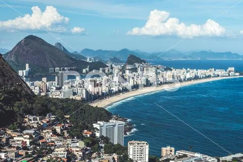 View from Vidigal favela, Rio de Janeiro. Stock Photos