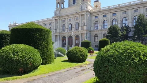 View of Vienna with streets, monuments and houses Stock Footage 138981465