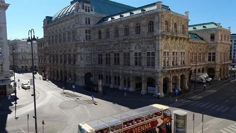 View of Vienna with streets, monuments and houses Stock Footage 138981516