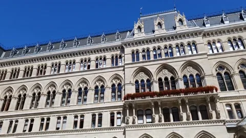 View of Vienna with streets, monuments and houses Stock Footage 138981609