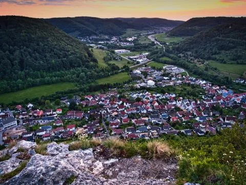View from a viewpoint during sunset Stock Photos