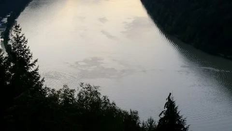 View from the viewpoint "schlögener blick" to the danube river Stock Footage 139213717