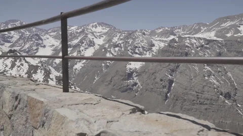 View of the viewpoint on the way to the Valle Nevado ski station, Chile Stock-Footage 143966828