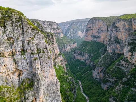 View of the Vikos Gorge, the deepest gorge in Europe, Epirus, Greece Stock Photos