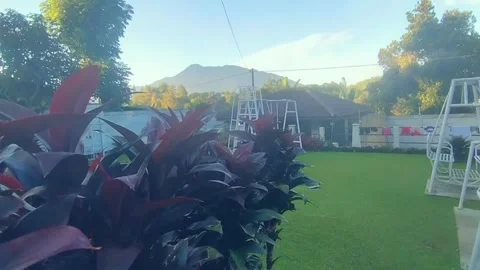 View of the villa at the foot of Mount Pangrango Video stock 244437084