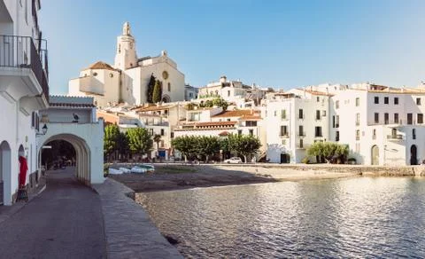 View of the village of Cadaques 스톡 사진