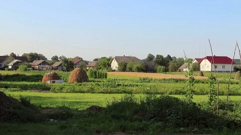 View Of The Village In Eastern Europe Stock Footage 87454280