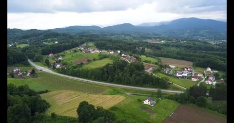 View of the village in mountains Stock Footage 274389539