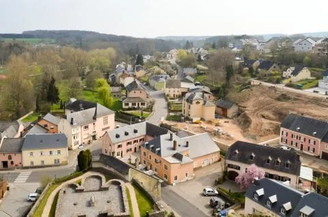 View of the village of Useldange Stock Photos