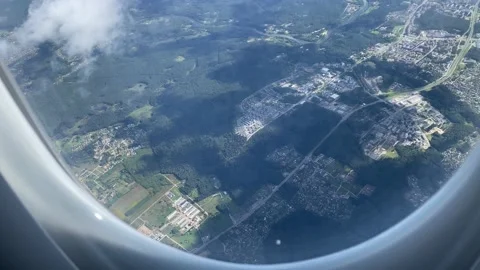 View of Vilnius from airplane window Stock Footage 161095190