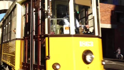 View of Vintage tram  Stock Footage 71575386
