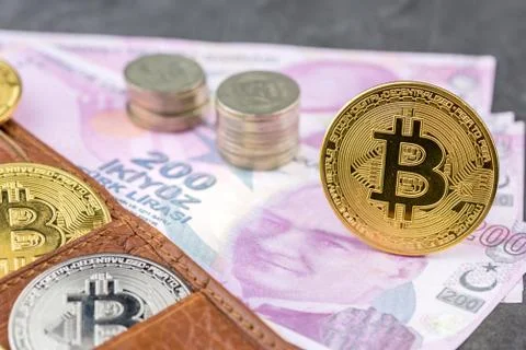 View of Virtual cryptocurrency concept image Foto stock