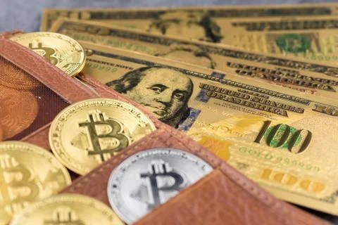 View of Virtual cryptocurrency concept image Stock Photos