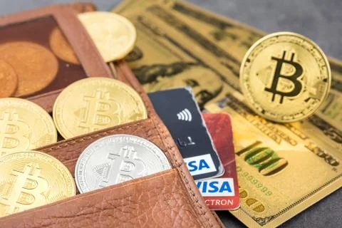 View of Virtual cryptocurrency concept image Stock Photos