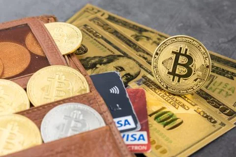 View of Virtual cryptocurrency concept image Stock Photos