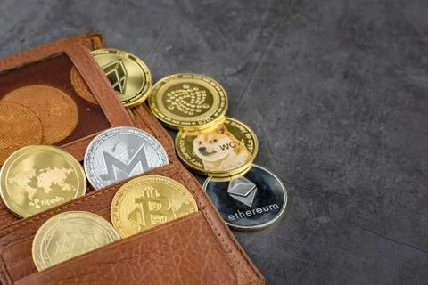 View of Virtual cryptocurrency concept image Stock Photos