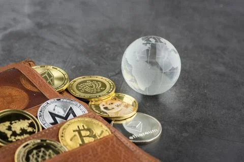 View of Virtual cryptocurrency concept image Foto stock