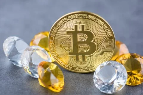 View of Virtual cryptocurrency concept image Stock Photos