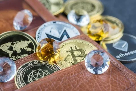 View of Virtual cryptocurrency concept image Foto stock