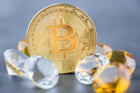View of Virtual cryptocurrency concept image Stock Photos
