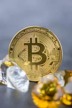 View of Virtual cryptocurrency concept image Stock Photos