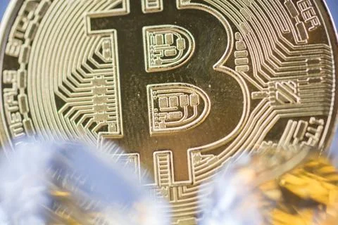 View of Virtual cryptocurrency concept image Stock Photos