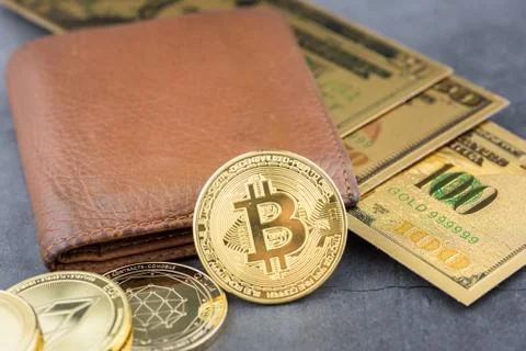 View of Virtual cryptocurrency concept image Stock Photos