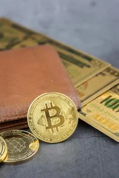 View of Virtual cryptocurrency concept image Stock-Fotos