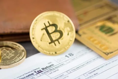 View of Virtual cryptocurrency concept image Stock Photos