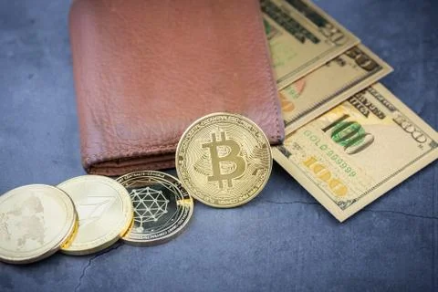 View of Virtual cryptocurrency concept image Foto stock