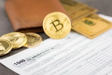 View of Virtual cryptocurrency concept image Stock Photos