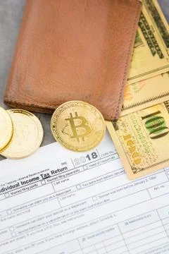 View of Virtual cryptocurrency concept image Stock Photos