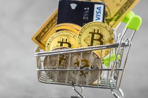 View of Virtual cryptocurrency concept image Stock Photos
