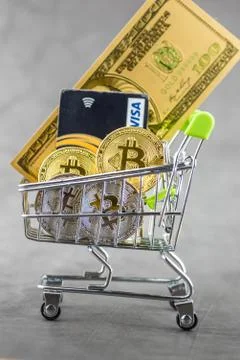 View of Virtual cryptocurrency concept image Stock Photos