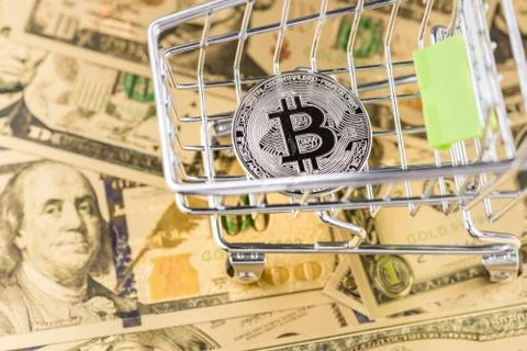 View of Virtual cryptocurrency concept image Stock Photos