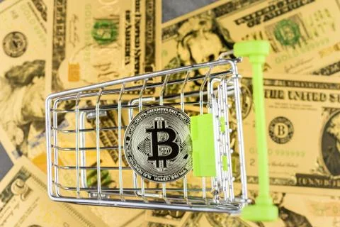 View of Virtual cryptocurrency concept image Stock Photos